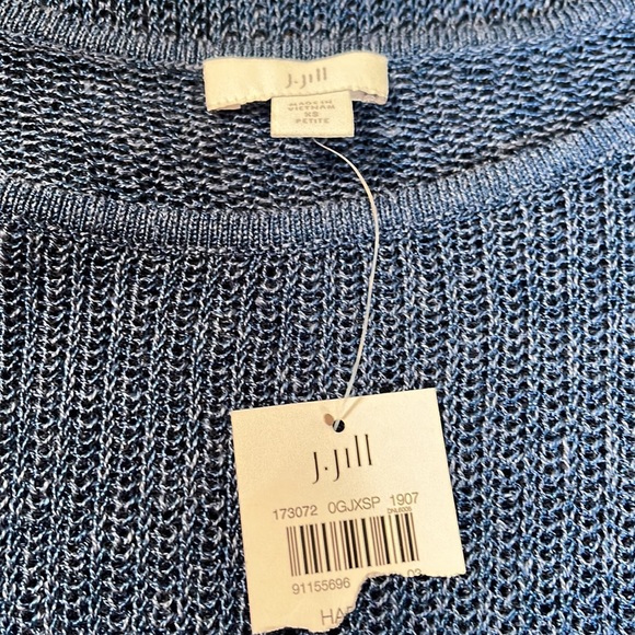 J Jill Blue Knit Top, Size XS Petite - Picture 3 of 4